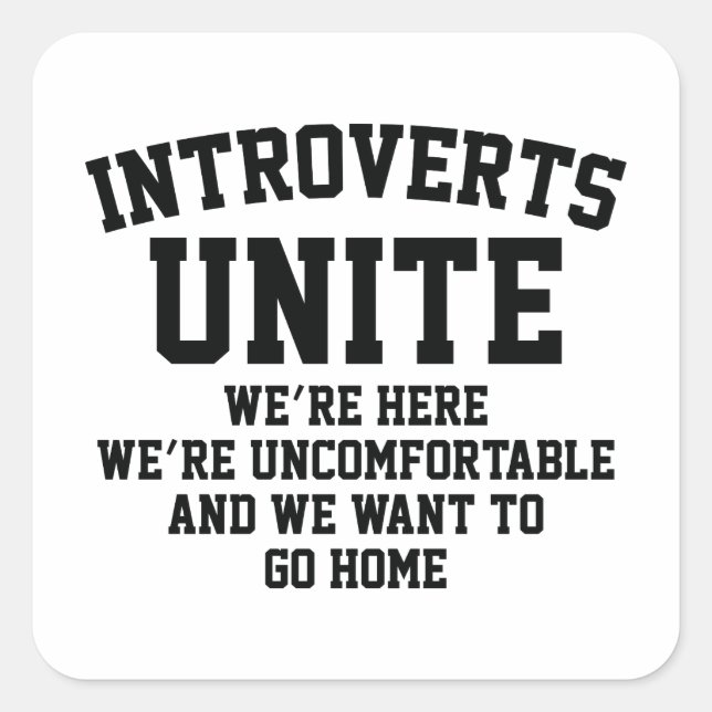 Introvertierte Vereinigung Quadratischer Aufkleber (Vorderseite)