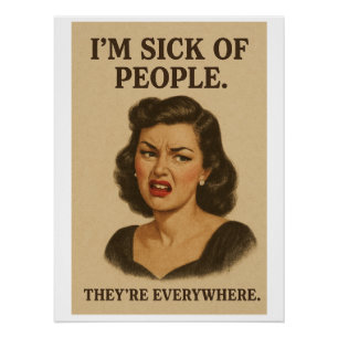 Introvertierte Vintage-Illustration Poster