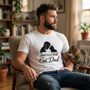 Introvertierter Katzenvater Vintage-Silhouette Min T-Shirt