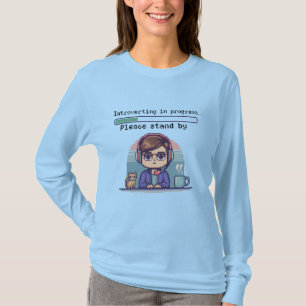Introvertierung in Arbeit – Lustiges Retro Pixel T-Shirt