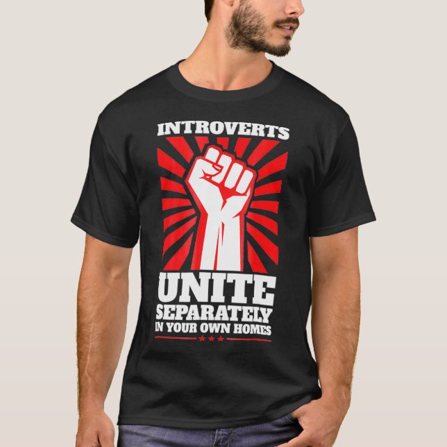 Introverts Unite T  Antisocial  Introvert  T-Shirt (Vorderseite)