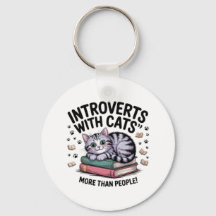 INTROVERTS WITH CATS" "MEHR ALS MENSCHEN! SCHLÜSSELANHÄNGER