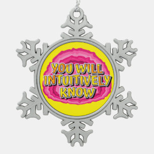 Intuitiv Know Geode 12 Step OM Erholung Slogan Schneeflocken Zinn-Ornament