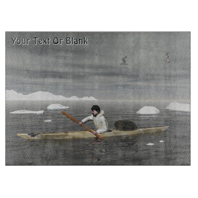 Inuit Kayak Schneidebrett (Vorderseite)