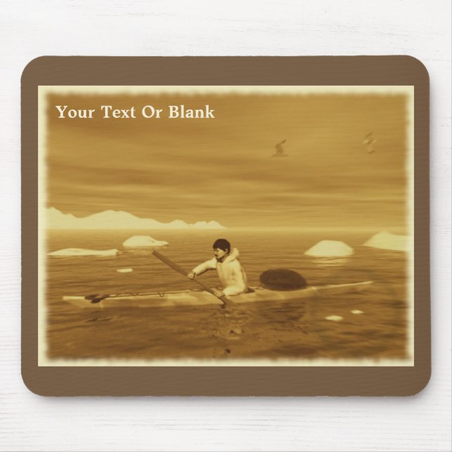 Inuit Kayak - Sepia Mousepad (Vorne)