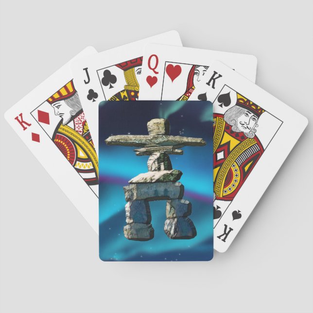 Inukshuk-Indianersteine Spielkarten (Rückseite)