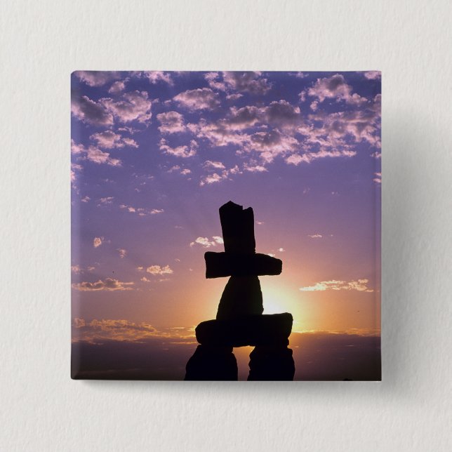 Inukshuk Northwest Territories, Kanada Button (Vorderseite)