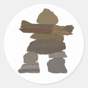 Inukshuk Runder Aufkleber