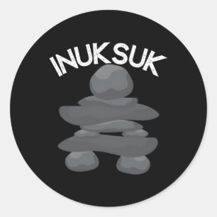 Inukshuk Steinstatue M Bildhauerei Inuksuk Runder Aufkleber