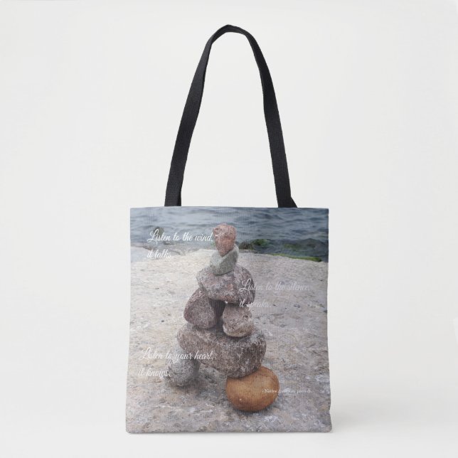 Inuksuk - Inspirational Sprichwort - Taschentasche Tasche (Vorderseite)