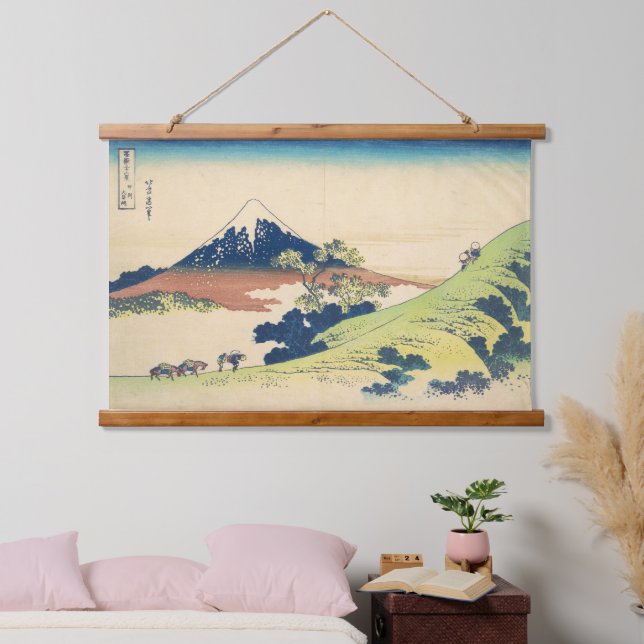 Inume Pass in Kai Hokusai Ukiyo-e Japanese Art Wandteppich Mit Holzrahmen (Schlafzimmer)