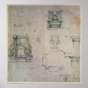 Inv. 1859 6-25-545. R. Entwirft für Gräber Poster