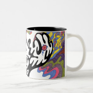 "Invasion" Abstrakter Kunst Zweifarbige Tasse