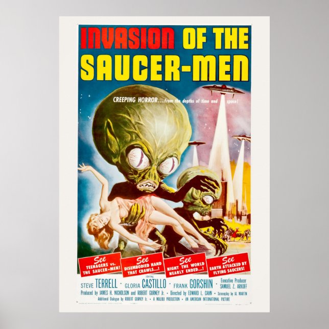 Invasion des Science-Fiction-Horror-Films Saucer-M Poster (Vorne)