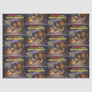 Invasion of the Saucer Squirrels Seidenpapier