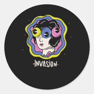 Invasion Runder Aufkleber