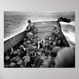 INVASIONSTAG Omaha-Strand-Landungsboot-Zweiter Poster