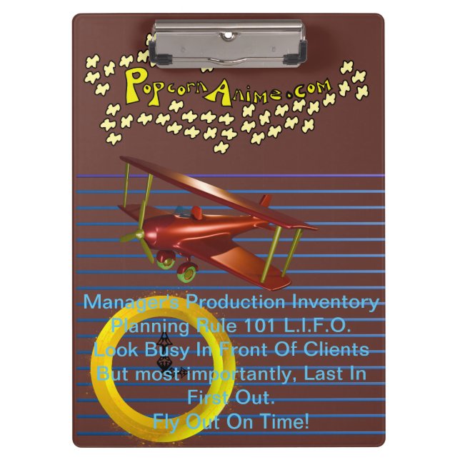 Inventurübersicht des Managers Klemmbrett (Vorderseite)