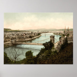 Inverness von der Burg, Schottland Poster