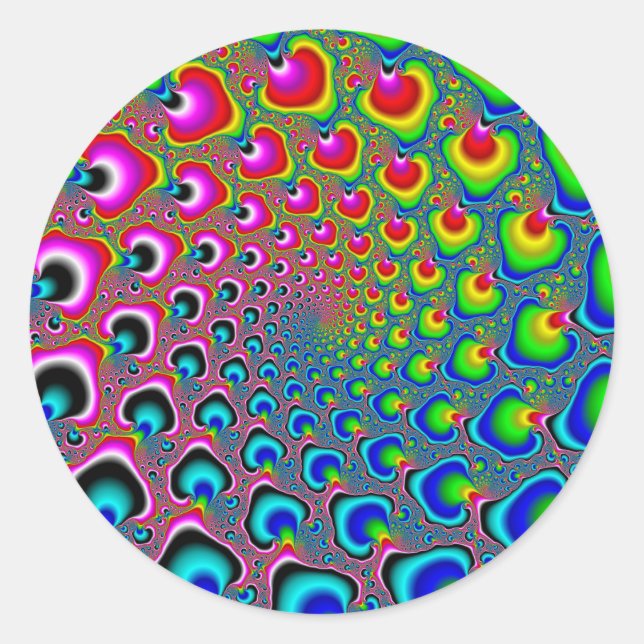 Inverse Spirale Runder Aufkleber (Vorderseite)