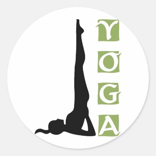 Inversion Yoga-Pose Runder Aufkleber (Vorderseite)