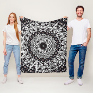Invert Mosaik Mandala Fleecedecke
