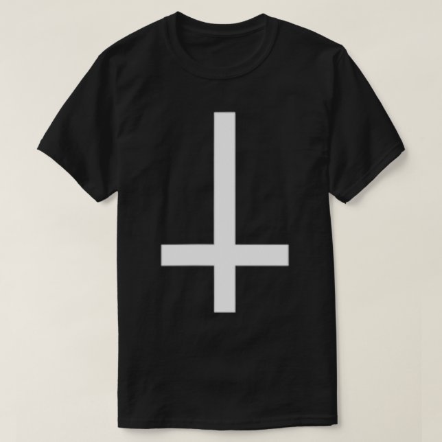 Inverted Cross  Satan Lucifer Demon Fun T  Decent  T-Shirt (Design vorne)