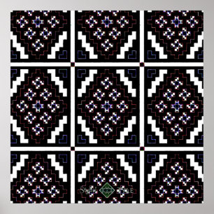 Invertierte gespiegelte Mosaik 2 ( Klein ) Poster