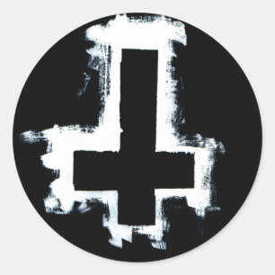 Invertierte Kreuzkleber, Blatt von sechs. Runder Aufkleber