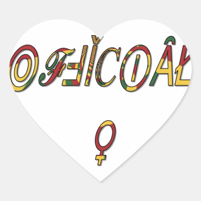 Invertierte "OFFIZIELLE" Symbolkunst Herz-Aufkleber (Vorderseite)