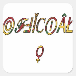 Invertierte "OFFIZIELLE" Symbolkunst Quadratischer Aufkleber