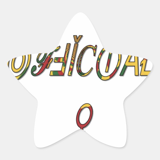 Invertierte "OFFIZIELLE" Symbolkunst Stern-Aufkleber (Vorderseite)