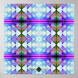 Invertiertes Dreiecksprisma-Quilt Poster