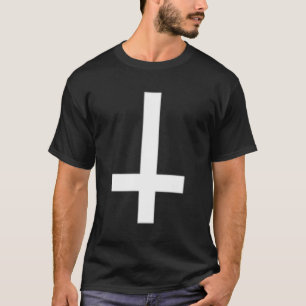 Invertiertes Kreuz auf dem Satan Antichrist Atheis T-Shirt