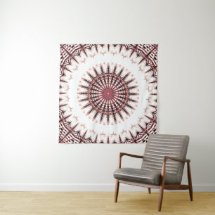 Invertiertes Spektrum Schallwellen-Mandala Wandteppich
