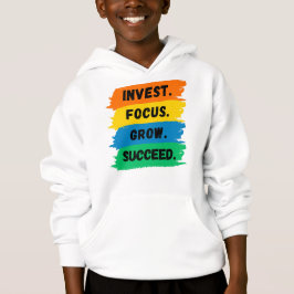 Investieren, fokussieren, wachsen, motivierend Erf Hoodie