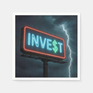 Investieren Sie Neon-Werbetafel in einem Sturm Serviette