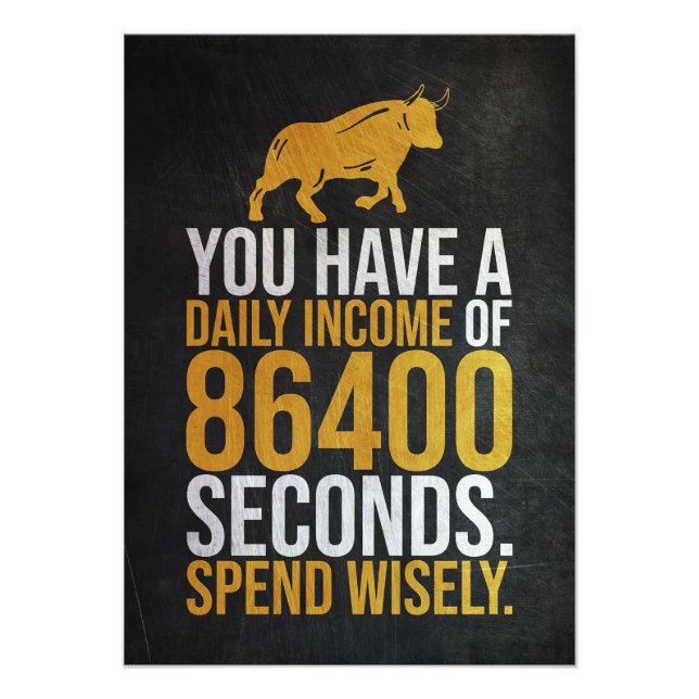 Investor 86400 Seconds Daily Income Fotodruck (Vorne)