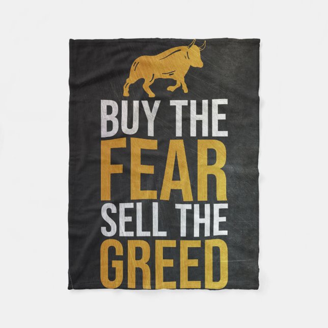 Investor Buy Fear Sell Greed Trader Fleecedecke (Vorderseite)
