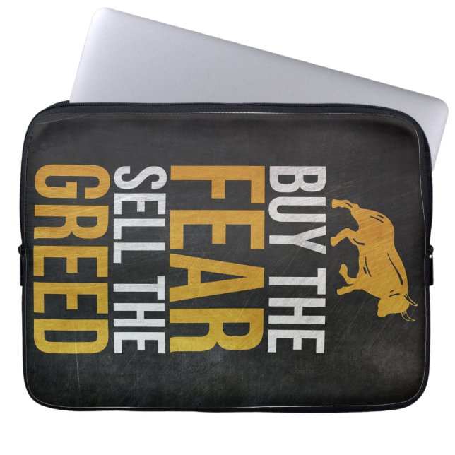 Investor Buy Fear Sell Greed Trader Laptopschutzhülle (Vorderseite)