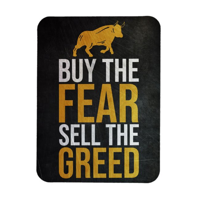 Investor Buy Fear Sell Greed Trader Magnet (Vertikal)