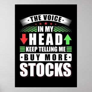 Investor In My Head Buy More Stocks Poster