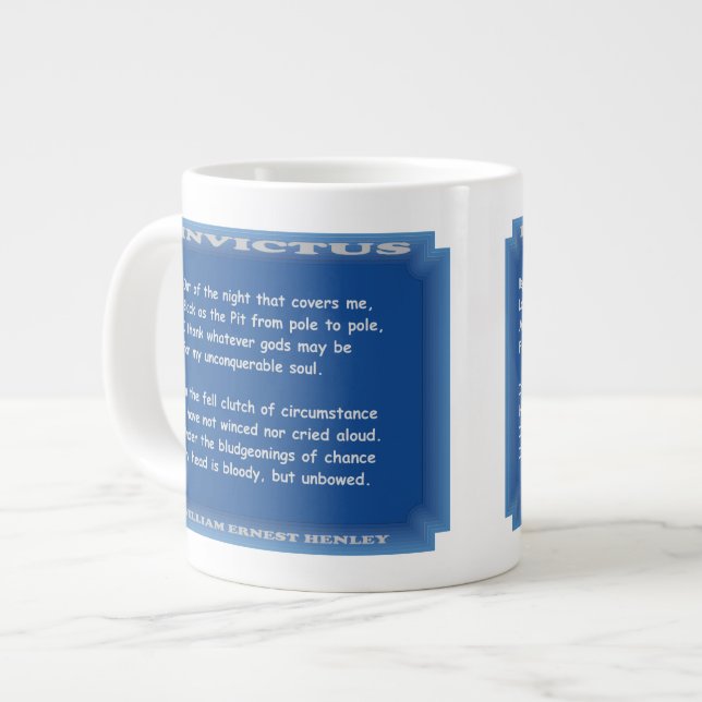 Invictus durch William Ernst Henley Jumbo-Tasse (Vorderseite Links)
