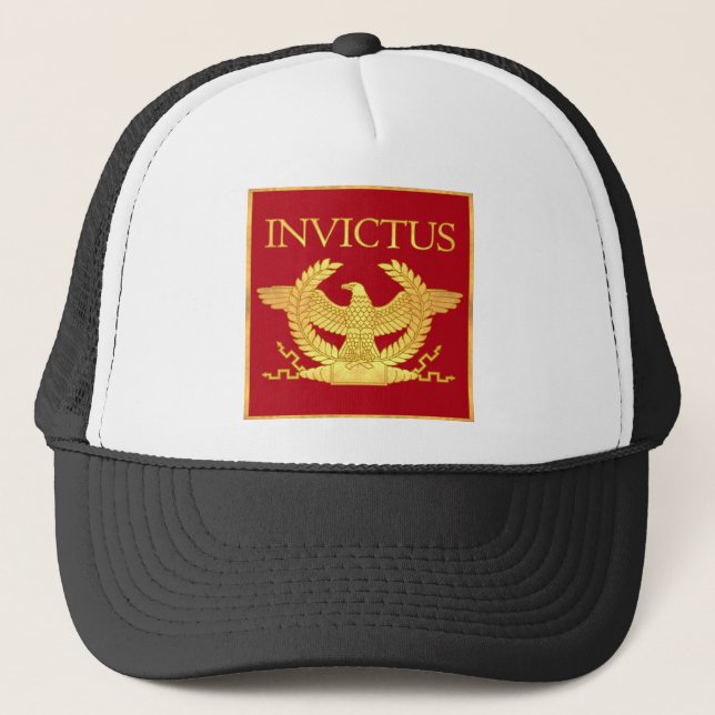 Invictus Eagle auf Rot Truckerkappe (Vorderseite)