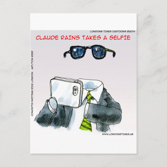 Invisible Selfie Funny Postkarte (Vorderseite)
