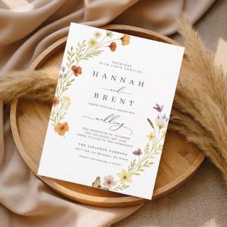 Invitación a la boda rústica del arco de flores si einladung