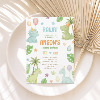 Invitación a la fiesta de cumpleaños de Dinosaurio Einladung