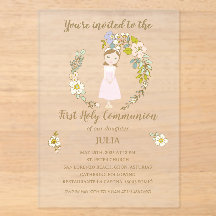Invitación acrílico JULIA Primera Comunión