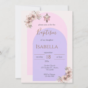 Invitación al bautismo rosado einladung