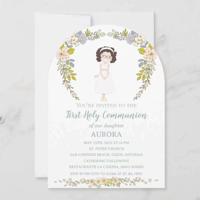 Invitación AURORA Primera Comunión Einladung (Vorderseite)